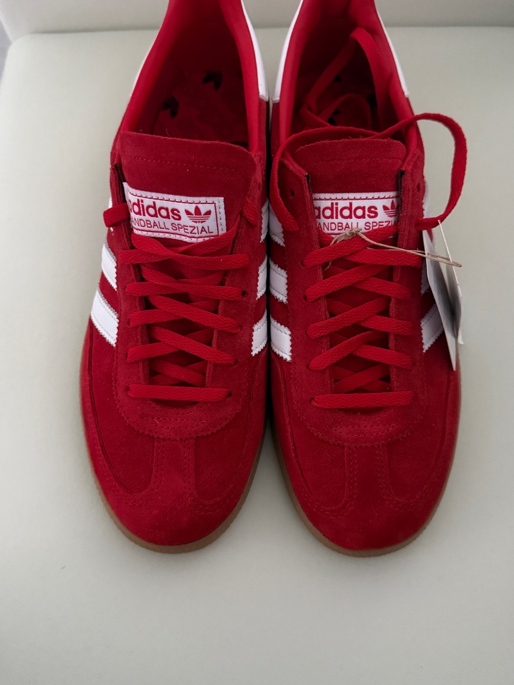 NWT Women’s Adidas Handball Spezial W Better Scarlet White Gum Sneakers Sz 9 KJ3 - Picture 2 of 11